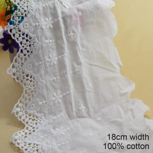 10yard 18cm wide 100% Cotton embroid lace sewing ribbon guipure trim wedding lace DIY Garment Accessories african doll lace#3978