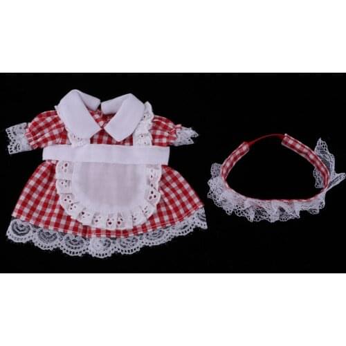 Lace Dress Skirt Headwear Sockings Set For 25cm Mellchan Doll Outfits Accs