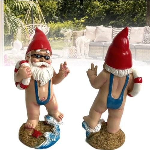 Summer Gnome In Swimsuit By The Beach Lawn Gnome Figurine Novelty Home Garden Statue Decor Yard Outdoor Indoor Jardin Ornament