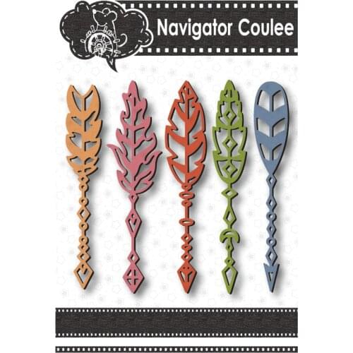 Metal Cutting Mould 5 Flying Arrow Feather Set Craft Supplies Creative Album Cutting Decoration DIY Scrapbook New Arrival 2021