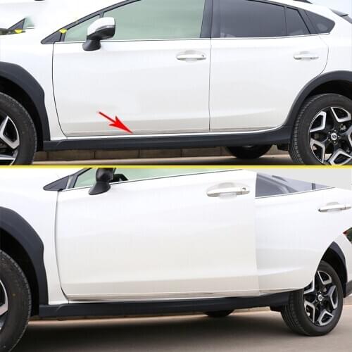 Side Door Molding Body Side Strip Streamer Protection Lid Molding Cover Trim Car Styling Accessories 4Pcs For Subaru XV 2018