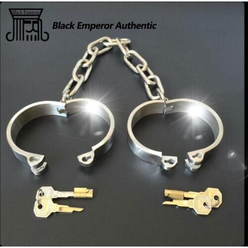 Handcuffs Ankle Cuffs Slave BDSM Handcrafted Stainless Steel Lockable Bondage Restraints Adult Sex Toys For Couples Lesbian Gay