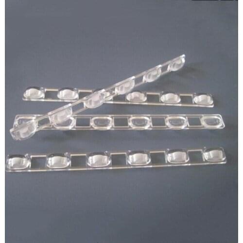 #NDHR-9.7 High quality 2835 Led Lens, Conjoined lens, Size: 115.4X9.7X5mm, Angle: 120 deg, Grinding Surface, PMMA materials
