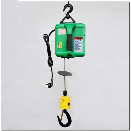 500KG 7.6M Portable Electric Winch Hand Winch Taction Block Electric Steel Wire Rope Lifting Hoist Towing Rope