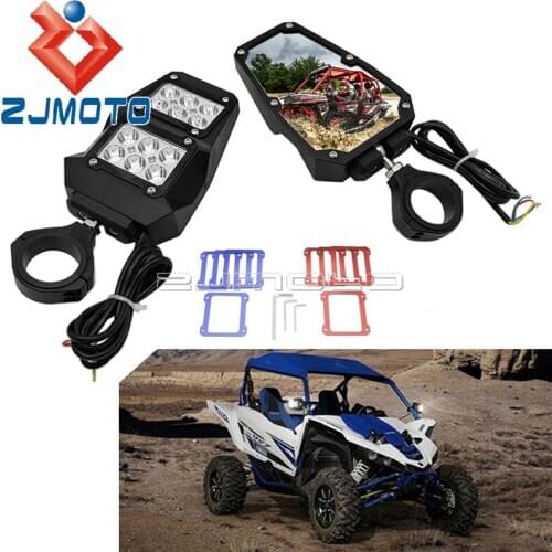For Polaris RZR 1000 XP CNC UTV /ATV 1.75 Inch Roll Cage Rear View Mirrors For Yamaha Rhino Side LED Mirrors For Can-Am Command