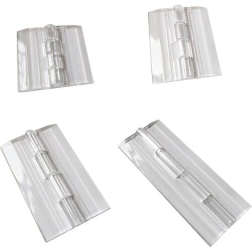 K1KA Transparent Plastic Folding Hinge Light Duty Furniture Hinge Clear Acrylic Plastic Hinge Door Hardware Multi-size