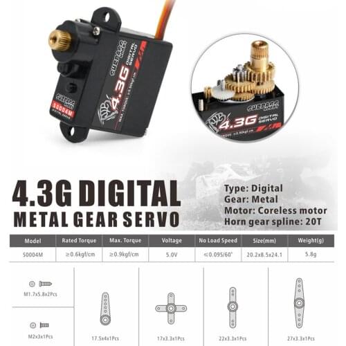 S0002P/S0003P/S0006P 2g/6g Micro Digital Servo Plastic Gear Mini Servos For RC 1/24 Car Airplanes Fixed-wing Helicopter Parts