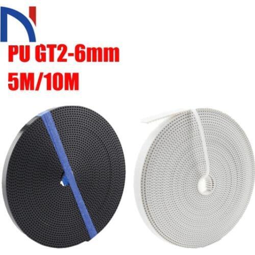 5/10 Meter 3D printer GT2 synchronous timing belt wide 6mm 2GT-6mm for 3d printer RepRap Mendel belt pulley For 3D Printer Parts