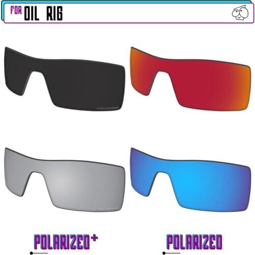 EZReplace Polarized Replacement Lenses for - Oakley Oil Rig Sunglasses - BkSrP Plus-RedBlueP