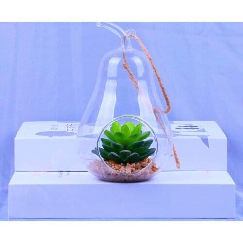 2pcs/pack 8*11cm Pear Shaped Glass Terrarium Vase Table Stand Airplant Bottle Home Decorative Friend Gift