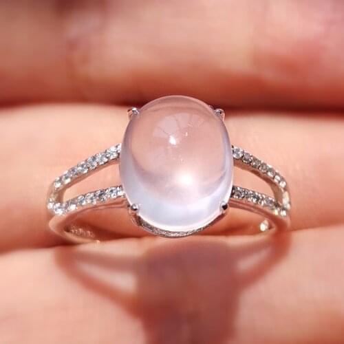 Per jewelry Natural real rose quartz ring Fine rings 925 sterling silver Fine pink jewelry 9*11mm 3.2ct gemstone J912232