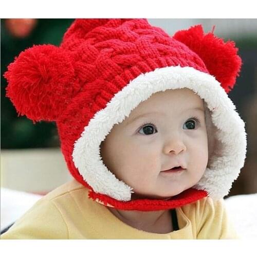 Winter Girl Boy Wool Cap Knitted Newborn Crochet Baby Hat Children Beanie Infant Toddler Sweater Knitted Fur clothes accessories