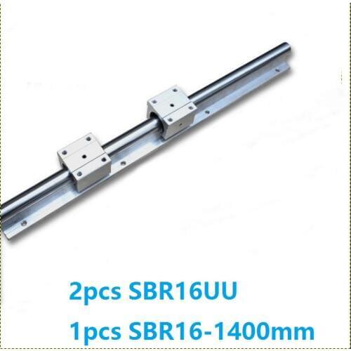 1pcs SBR16 - 1400mm linear rail guide support + 2pcs SBR16UU linear bearing blocks open type for cnc router parts