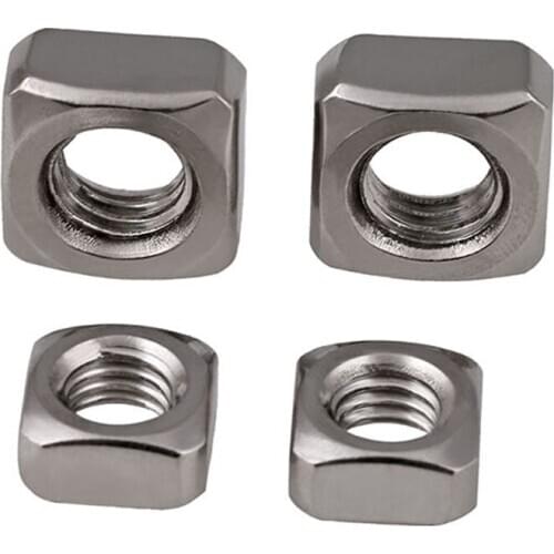10/20Pcs Square Nuts Machine Screw 201 Stainless Steel Nut M3 M4 M5 M6 M8 M10 Fit Metric Bolts/Screws/All Thread/Bar/Stud