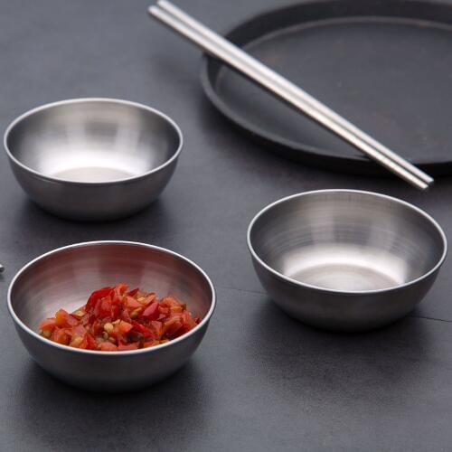 10pcs Small Stainless Steel Sauce Dishes Salt Vinegar Flavor Spices Plate Sushi Vinegar Soy Plates Tableware Food Seasoning Tray