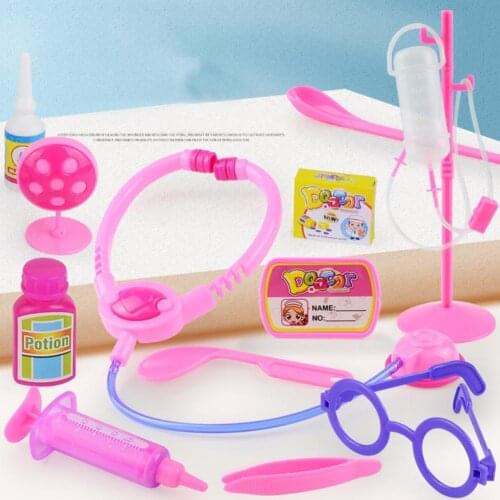 12Pcs/Set Doctor Play Set Simulation Pretend Play Plastic Doctor Nurse Role-play Doctor Toys for Kids