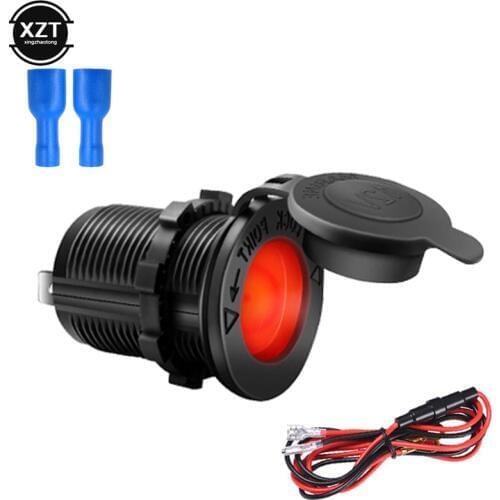 12V 120W Motorcycle Car Boat Tractor Accessory Waterproof Cigarette Lighter Power Socket LED Plug Outlet Charging Mobile phone