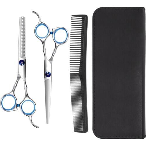 4Pcs Home Salon Hair Cutting Thinning Shears Scissors Comb Haircut Tool Kit Everything is well packed in a zipper bag,stored