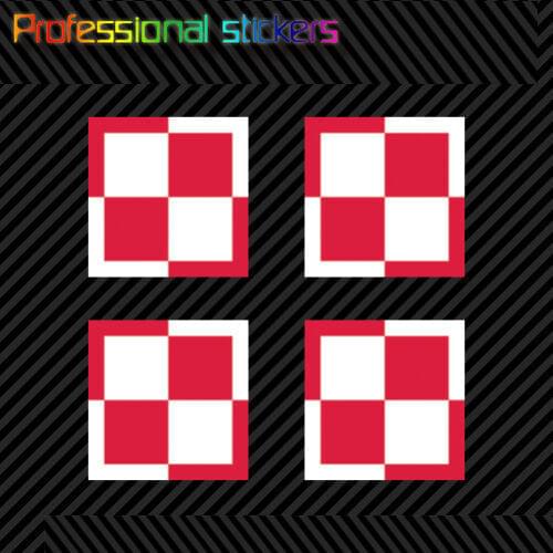 4x) 1.5" Polish Air Force Roundel Sticker Die Cut Decal Poland POL PL Stickers for Motos, Cars, Laptops, Phone