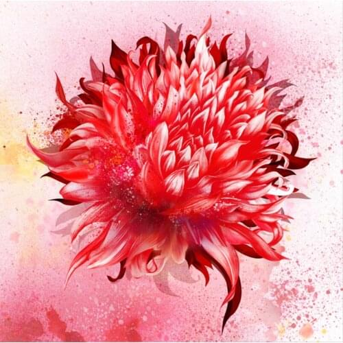 5D DIY Poured Glue Diamond Painting Kits Scalloped Edge Unrestrained Color With Visual Impact Flower Home Decoratioin Gift Art