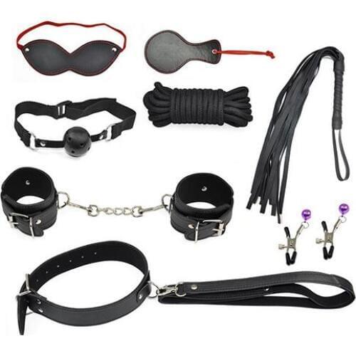 8Pcs Sexy Cuffs Sex Toy Restraint Strapes Bondage Kit System Set Health Product All parts are adjustable fit most sex toys