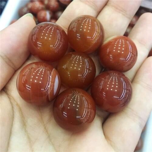 Beautiful Agate Ball red handmade Crystal Sphere Gemstone Hand Massager ball for decoration stone healing 20mm