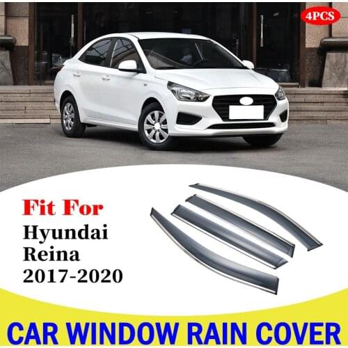 Car Cover Window Visor Sun Rain Wind Deflector Awning Shield For Hyundai Reina 2017-2020 Weather Shield Car Accessories