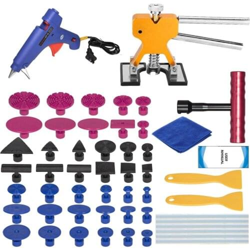 Car Dents Removal Repair Kit Auto Dent Paintless Puller Slide Hammer Glue Puller for Car Hail Damage Door Dings Repair 52PCS