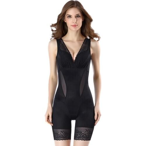 One-Piece Shapewear Women Full Body Curve Shaper Slimming Tighten Waist Lace Push Up Thigh Trimmer and Butt Lift Underwear M-3XL