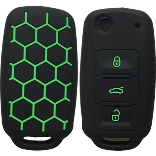 Keychain Car Key Cover for Volkswagen Passat Beetle Polo Bora 3Button Remote Control Flip Key Case for Keychain Alarm Silica Gel