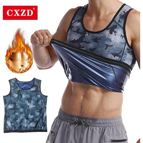 CXZD Hot Sweat Sauna Men Body Shaper Vest Slimming Underwear Compression Tank Tops Workout Shirt Compression Abdomen Vest