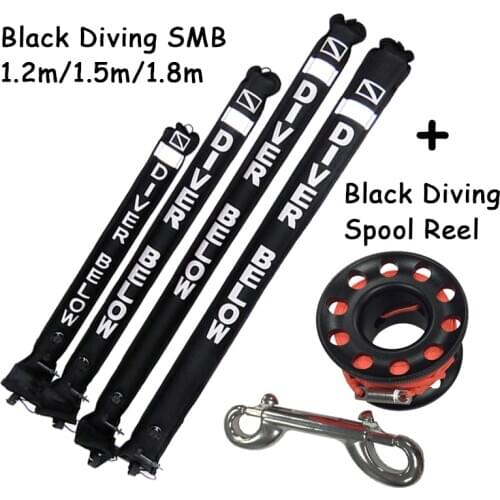 Diving Black SMB 1.2m/1.5m/1.8m Buoy Visibility Safety Inflatable Scuba Diving SMB Surface Signal Marker