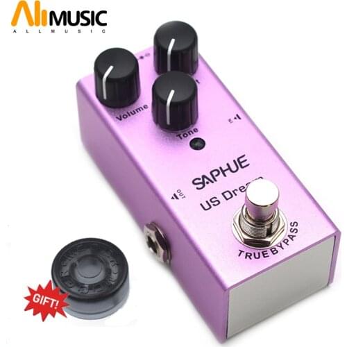 SAPHUE Electric Guitar US Dream Distortion Pedal Volume/Dist/Tone Knob Effect Pedal Mini Single Type DC 9V True Bypass