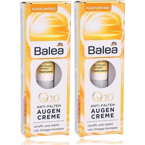 Germany Balea Q10 Omega Complex Anti Aging Wrinkle Eye Cream 15g*2 Tighten Eye Skin Fight Swelling Dark Circles Anti-Puffiness