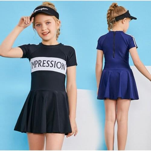 Swimsuit for Girls Children 2021 Swim Suit Full One Piece Bathing Suit Kid Costum Teenager Swimwear Students Swim Dress Tankini