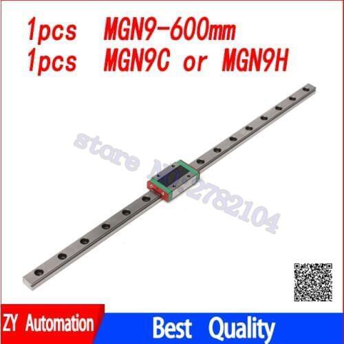 Linear Guide 9mm MGN9 600mm linear rail way + MGN9C or MGN9H Long linear carriage for CNC X Y Z Axis