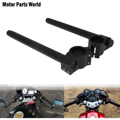 Cafe Racer Motorcycle Black Handlebar Racing Adjustable CNC 31/32/33/35/36/37/39/41/45/48/50/51mm Clip On Ons Fork Handlebars