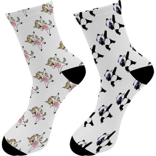New 3D Printed Unicorn Panda Swag Crew Socks Men Zebra Cat Dog Long Socks Animal Rabbit Mens Dress Tube Socks Dropshipping