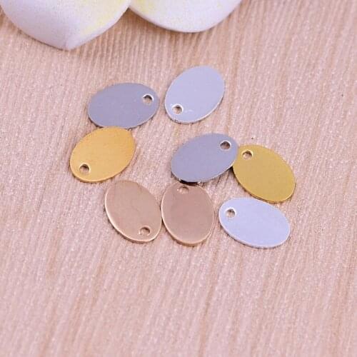 Electroplating multicolor single hole oval polished copper earrings necklace pendants Diy jewelry making jewelry accessories