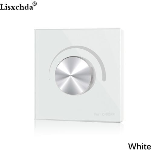 AC Triac Dimmer LED 220V 230V 110V Dimmable Knob Push Switch Controller for LED Bulb Light Lamps(White/Black)