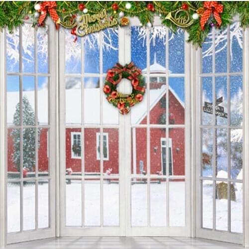 Merry Christmas Window Photography Backdrops fondos para la foto de estudio Photo Studio Props Baby Background 150cm*200cm