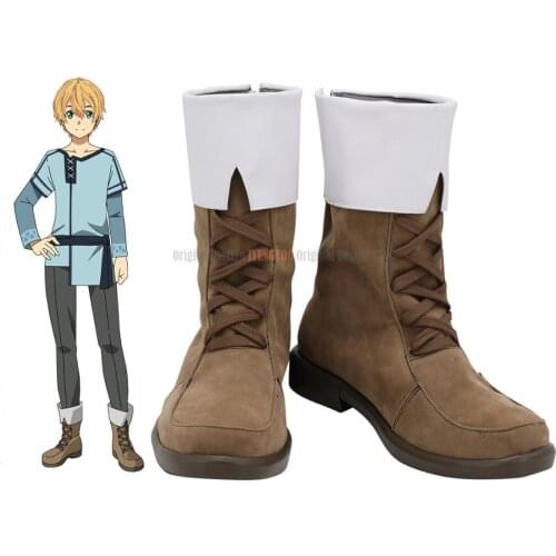 SAO Eugeo Shoes Cosplay Sword Art Online Eugeo Cosplay Boots Brown Shoes Custom Made