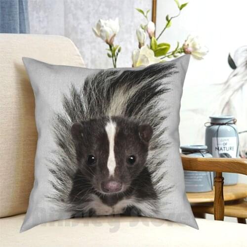 Skunk-Colorful Pillow Case Printed Home Soft DIY Pillow cover Animal Animals Peekaboo Wild Wildlife Nursery Modern