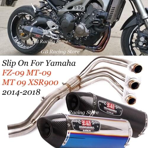 Slip On For Yamaha Mt09 Mt-09 Fz09 Fz-09 2014-2018 Motorcycle Complete Exhaust System Modified Yoshimura Muffler Front Pipe LinK