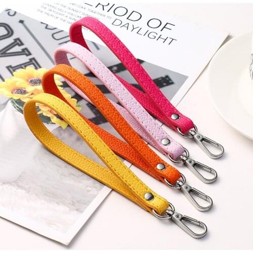 Wrist Bag Strap Wallet Clutch Bag Wrist Strap Purse Coin Belt Keyrings Handle Solid Color PU Leather Handbag Hnadle Wrist Strap