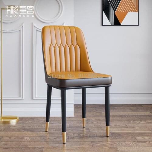 Light luxury dining chair modern minimalist home wrought iron stool backrest net red makeup chair nordic style restaurant dining