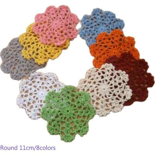 TOP Round cotton placemat cup coaster mug kitchen Christmas dining table place mat cloth lace Crochet tea coffee doily drink pad