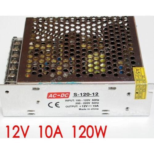 High quality 12V / 24V 120W LED Driver AC 110V 220V Adapter for LED strip 3528 5050 Switching Power Supply