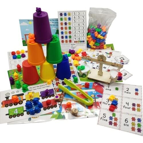 Bright Color Counting Bears With Stacking Cups Set - Montessori Rainbow Matching Game, Educational Sorting Toys For Toddlers