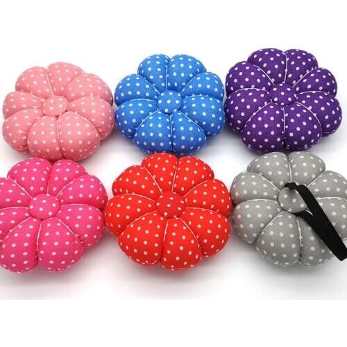 1PC New DIY Pumpkin Sewing Needle Pincushion Holder Handmade Craft Needlework With Elastic Band Supplies